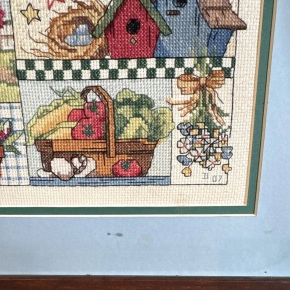 Framed Cross Stitch 'I Love My Garden' Garden Theme Finished Piece. - Picture 4 of 11